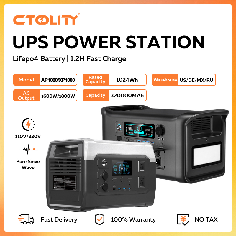 Ac Outdoor Power - CTOLITY 1800W Przenośna Stacja Zasilania 1024Wh