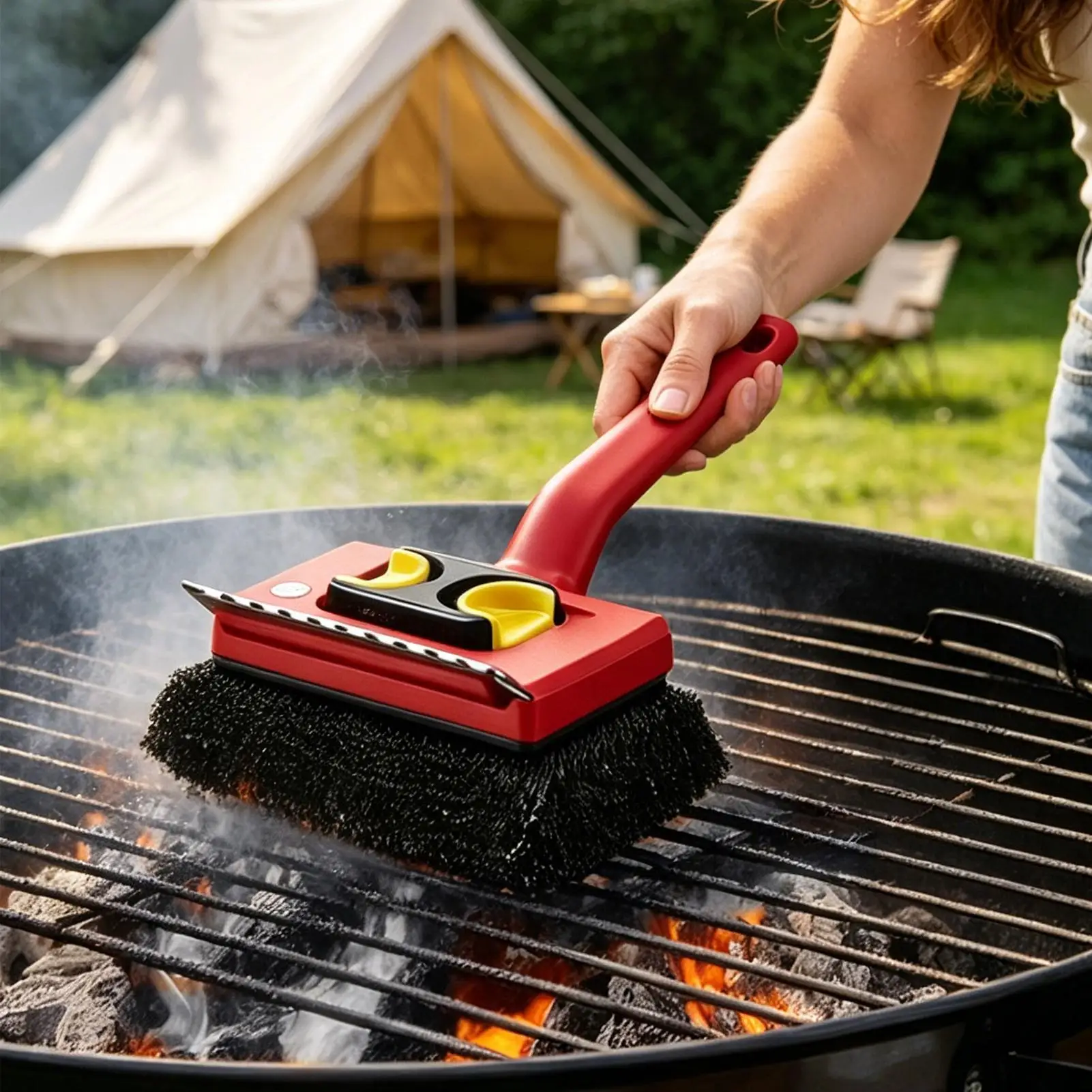 Outdoor Power Brush - Szczotka do grillowania z długim uchwytem,