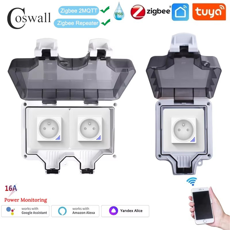 Outdoor Power Outlet Wifi - Coswall IP66 wodoodporne gniazdo francuski Standard