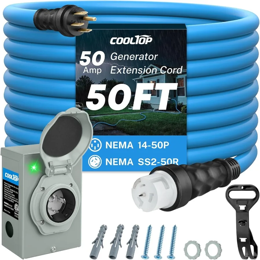 Outdoor Power Inlet Box - Zestaw przewodu generatora 50A i skrzynki