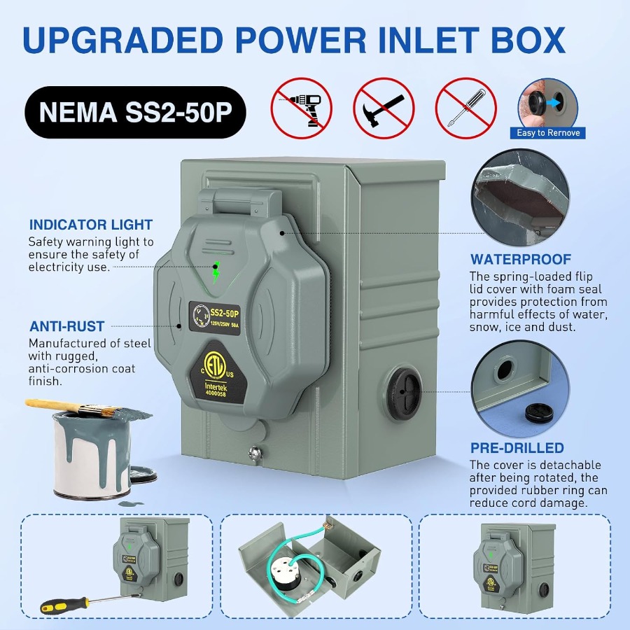 Przedłużacz generatora o dużej – Outdoor Power Inlet Box recenzja i cena