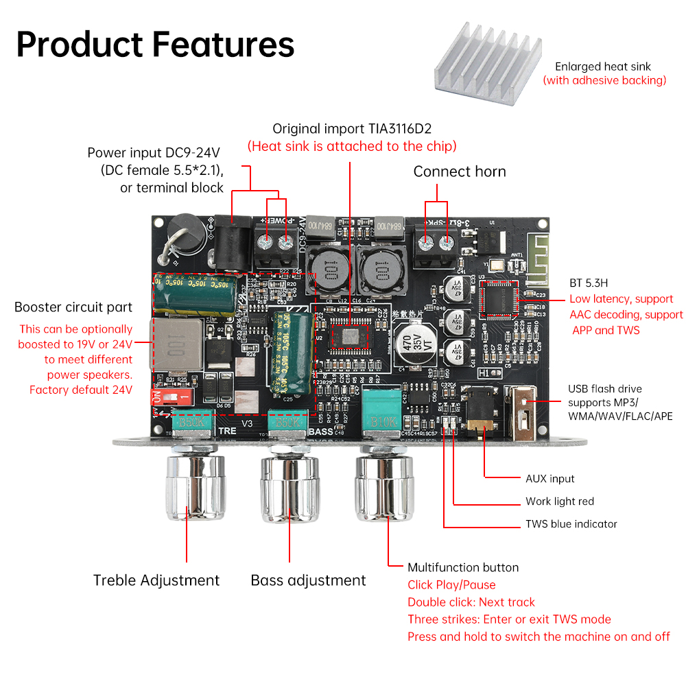 Płytka wzmacniacza mono 100W B – Outdoor Power Amplifier recenzja i cena