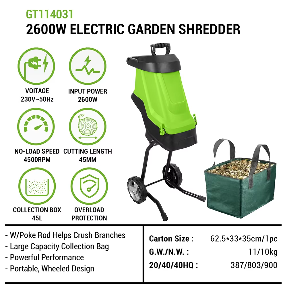 Elektryczna kruszarka do gałęz – Garden Shredder Chipper recenzja i cena